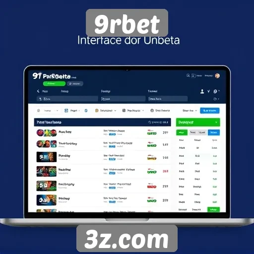 Interface do usuário do 9rbet é intuitiva